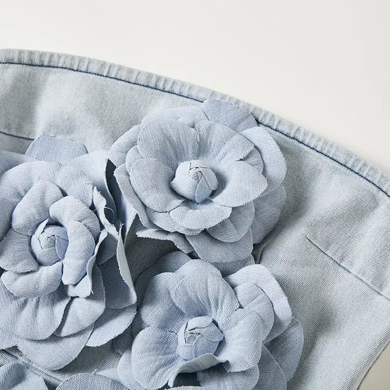 Hawkins floral denim mini