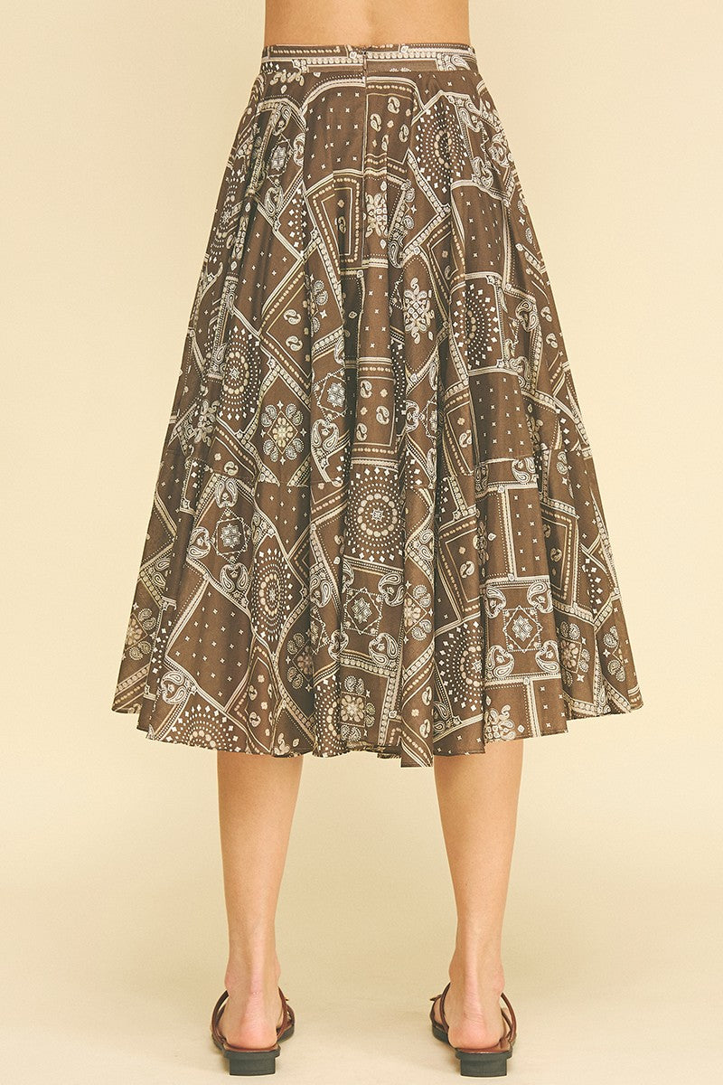 Cassidy bandana A-Line midi skirt