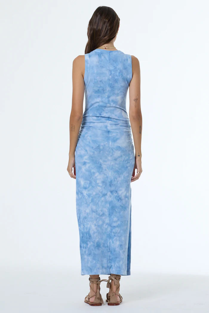 YFB Tamara dress in blue aura cloud wash