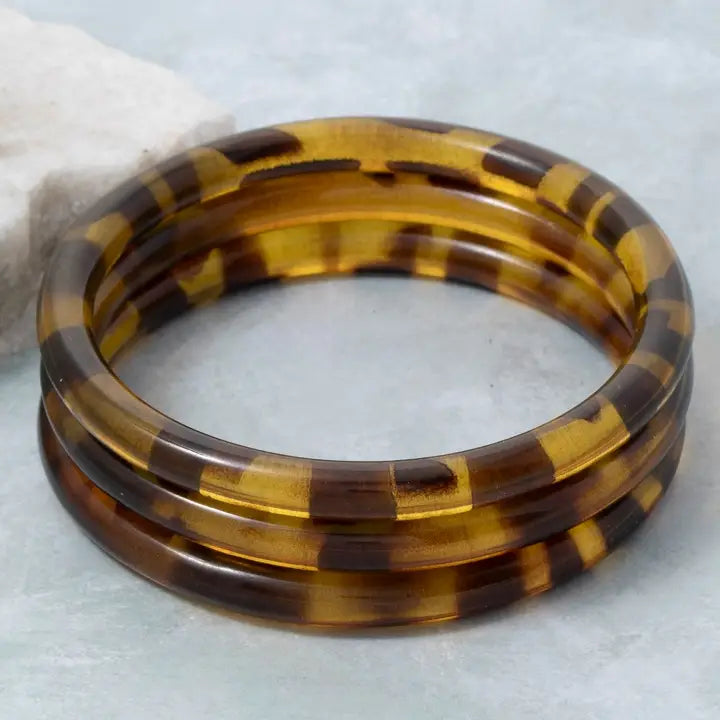 Tortoise Shell Bangle Bracelet Set
