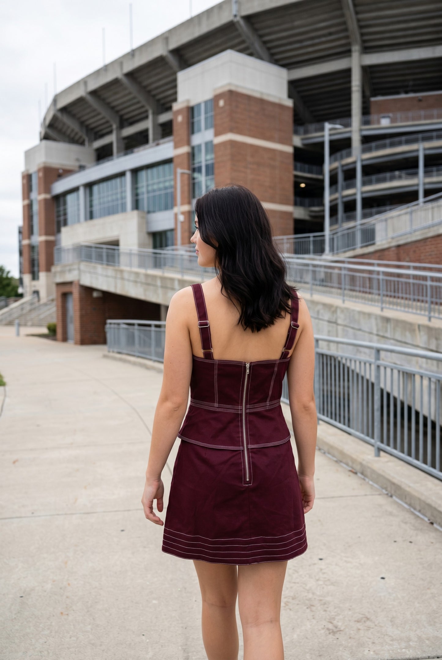Shyra maroon with stitching detail