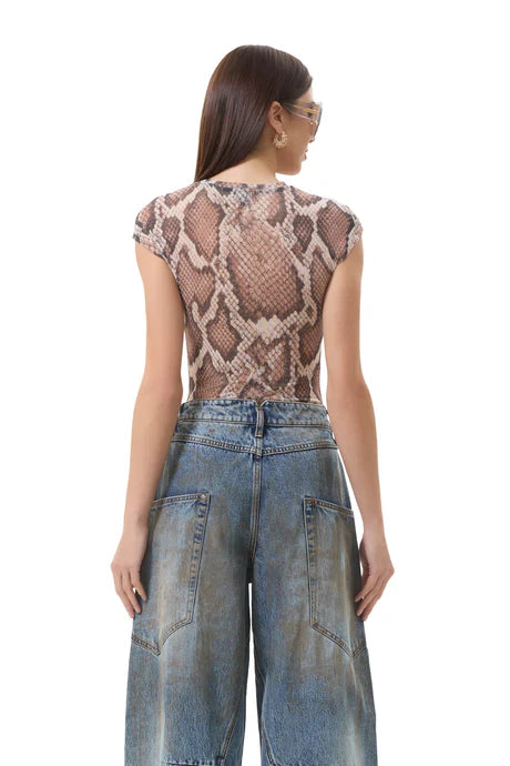 AFRM Nina top in natural snake