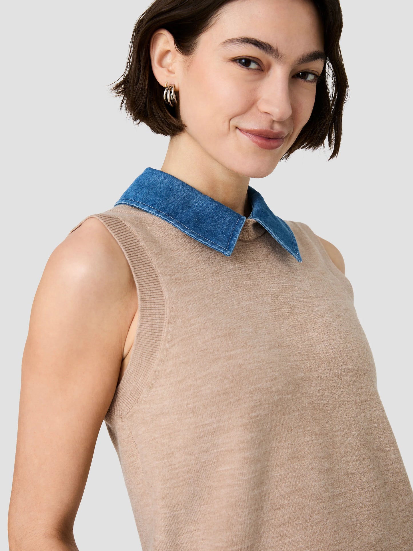 French Connection collared knit top