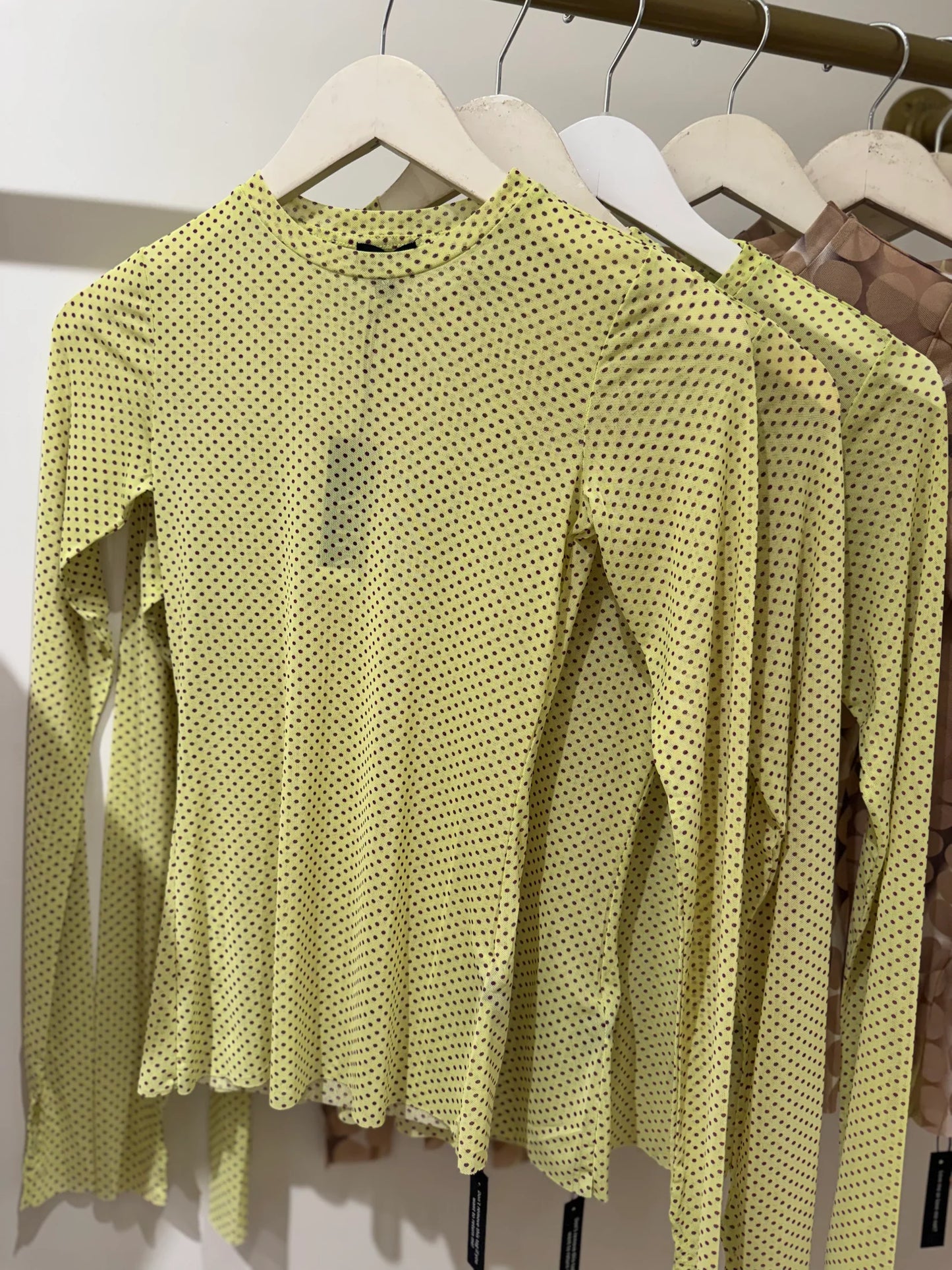 AFRM Kaylee top in citrus pin dot