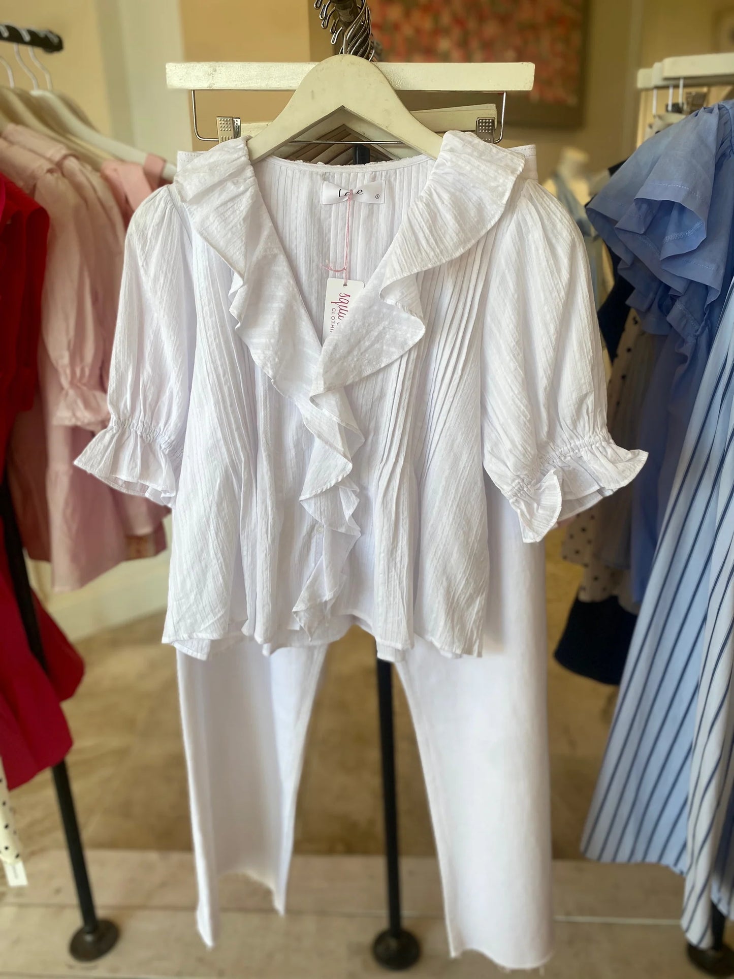 Marjorie ruffled top