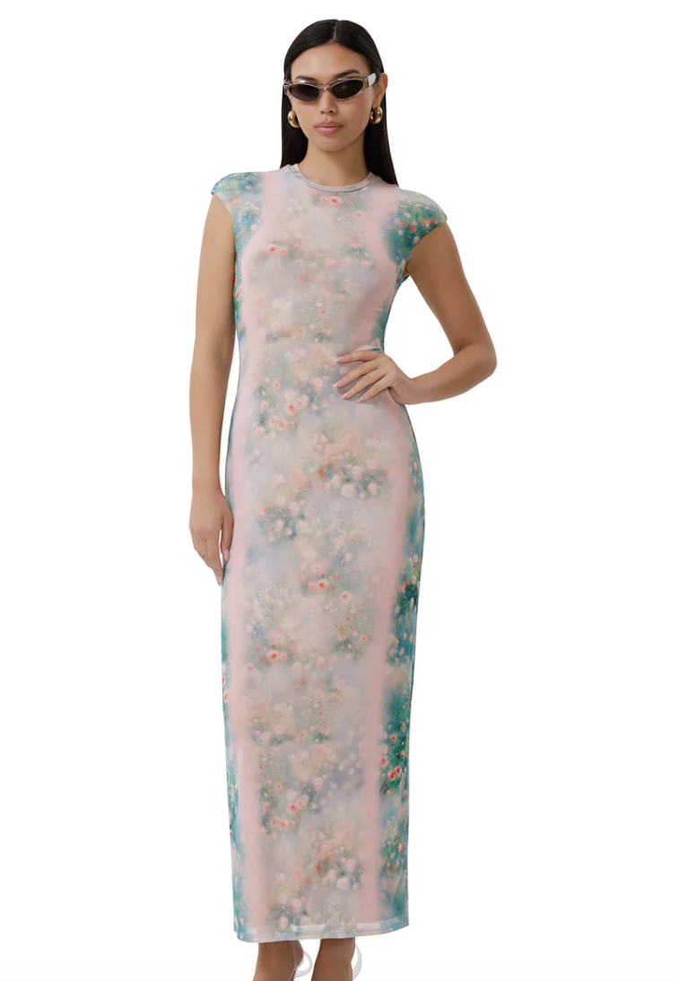 AFRM Cody dress in placement fog