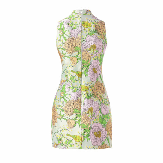 Erin high neck floral embossed dress