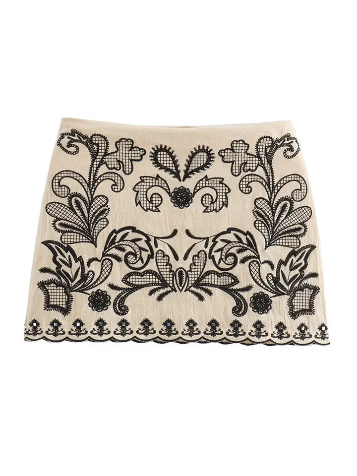Phoebe embroidered skirt set