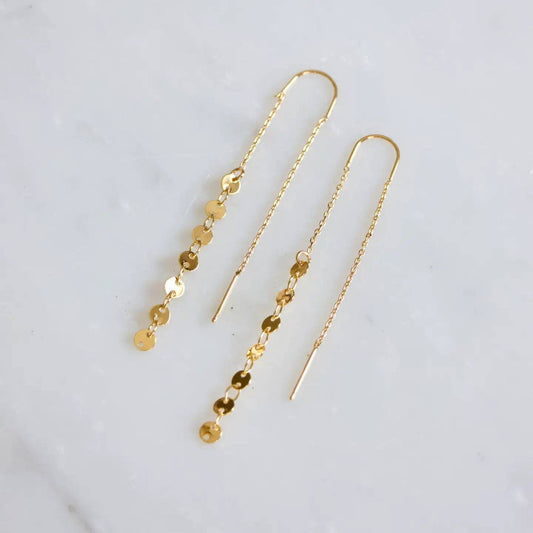 Coin Threader Earrings - silver