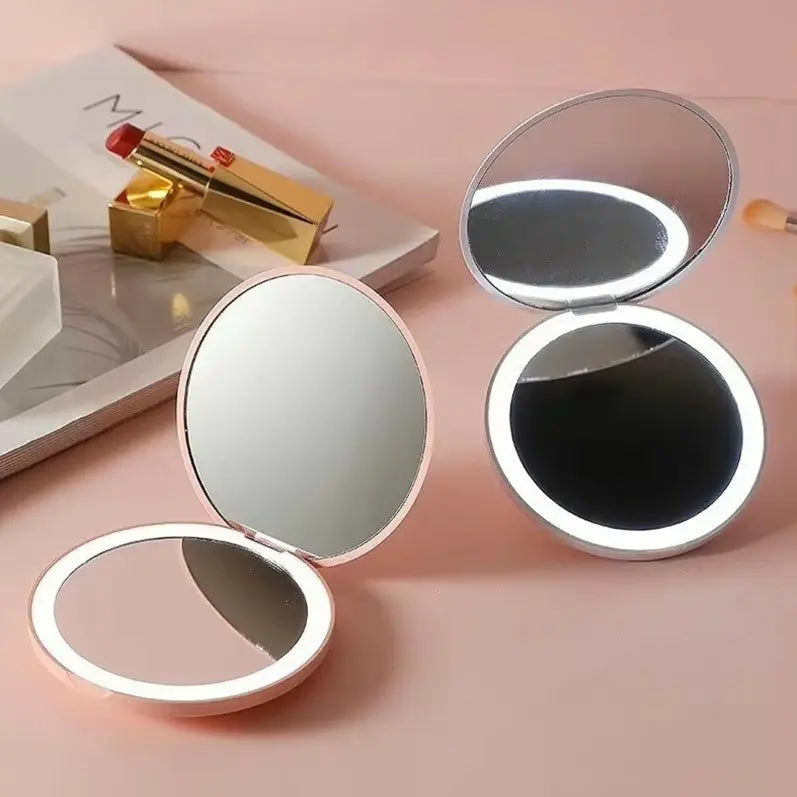 LED Double sided hand mirror