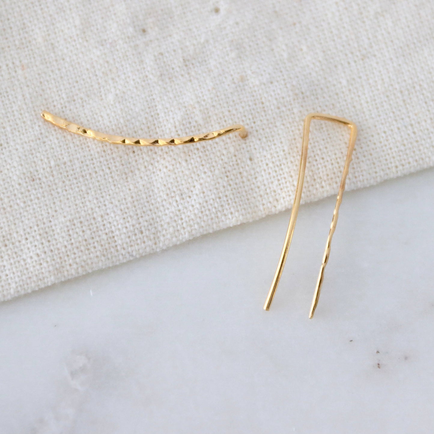 Hammered Gold Climber Earrings