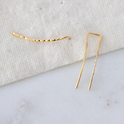Hammered Gold Climber Earrings