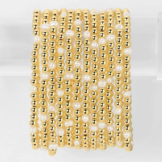 Bead & Pearl Stretch Bracelet