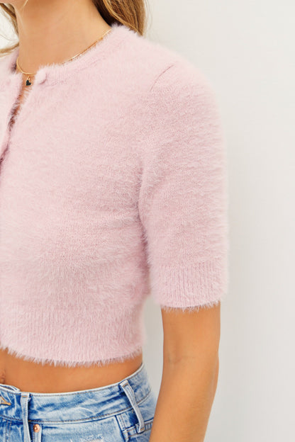 Britney fuzzy cropped cardigan