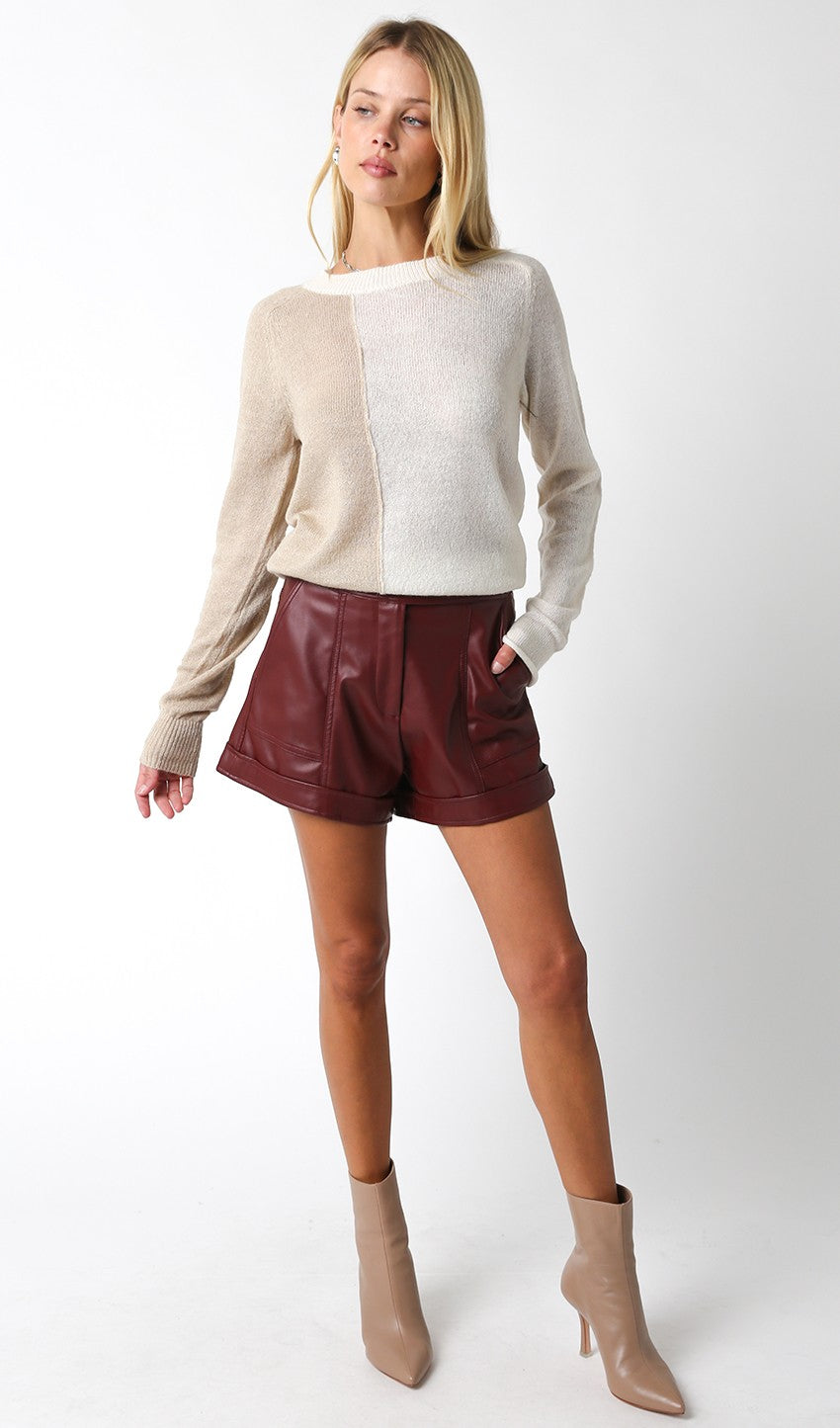 Tess Burgundy shorts