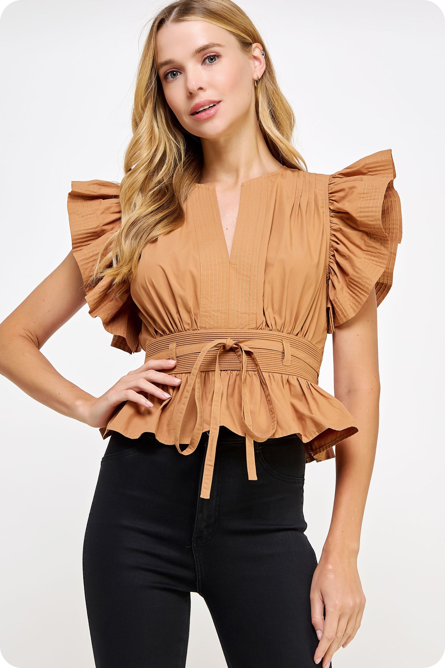 Courtney flutter sleeve top