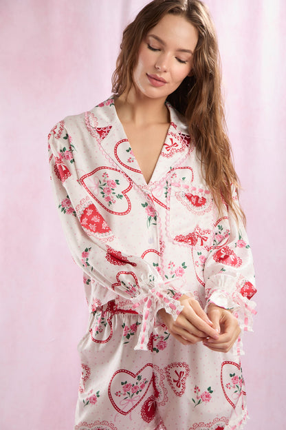 All Hearts satin PJ set