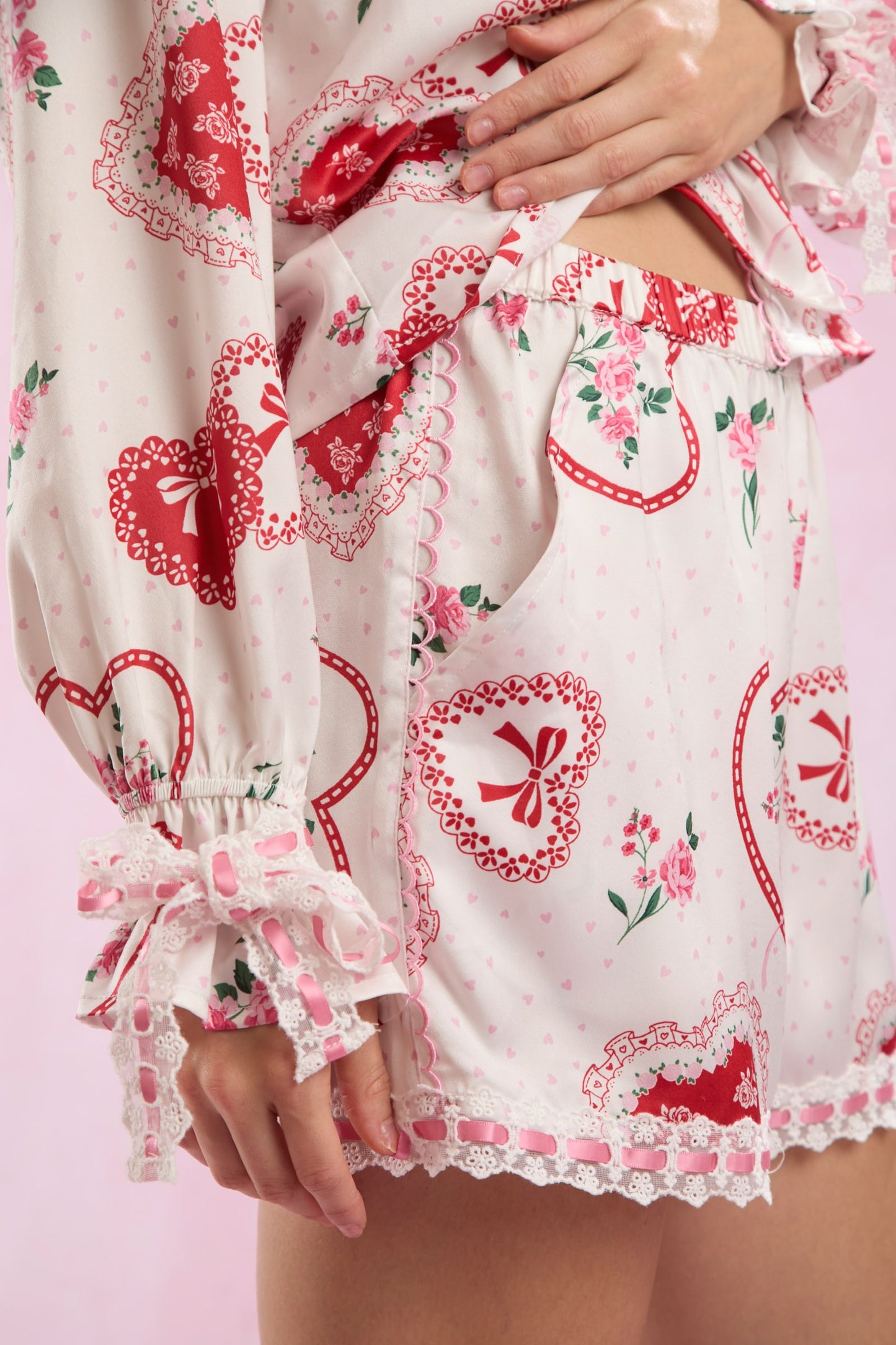 All Hearts satin PJ set