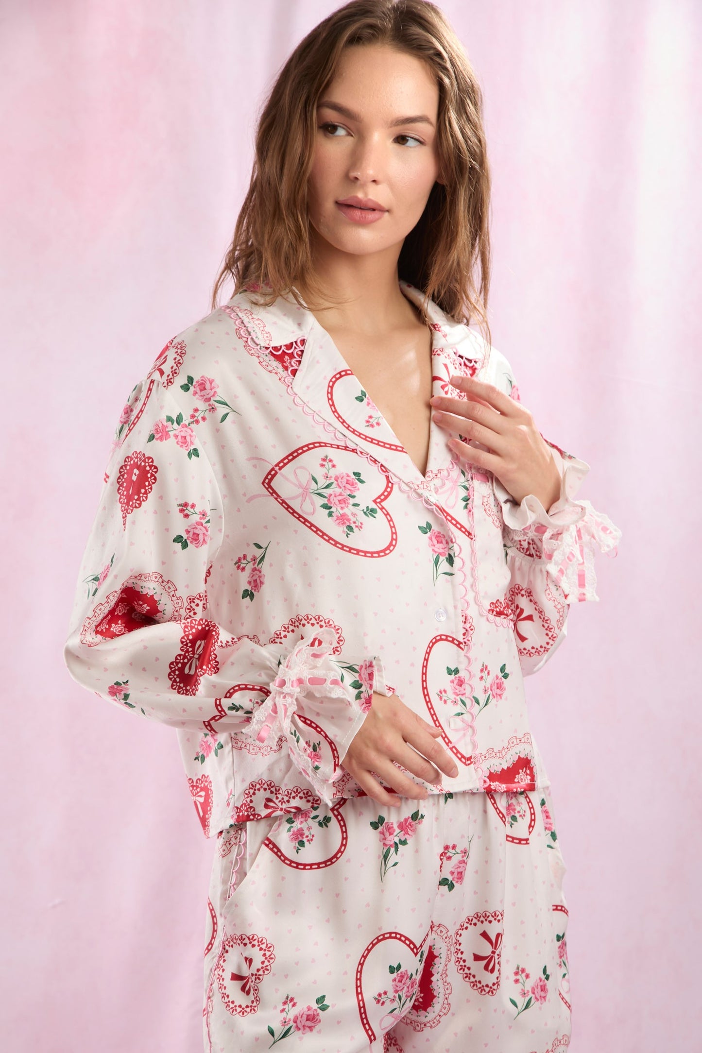 All Hearts satin PJ set