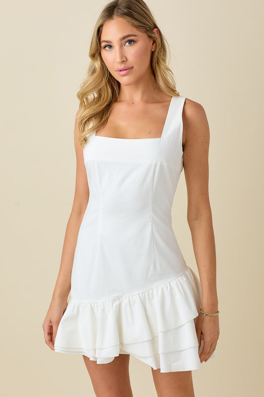 Camille white ruffle dress