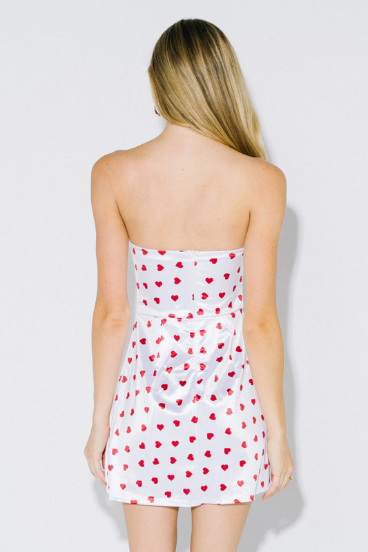 Sully Hearts satin mini dress