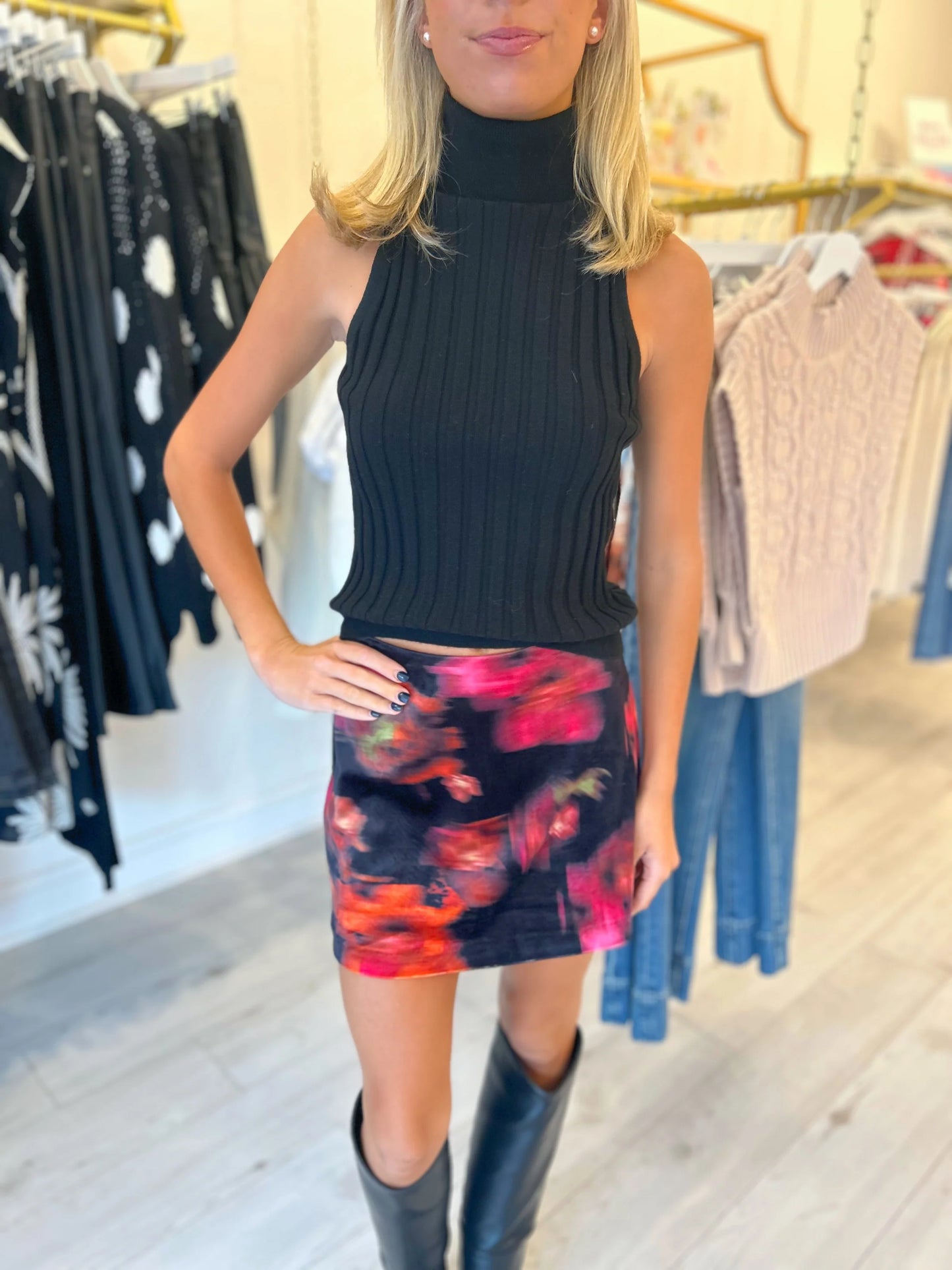 Steve Madden Cindi skirt in blurry floral