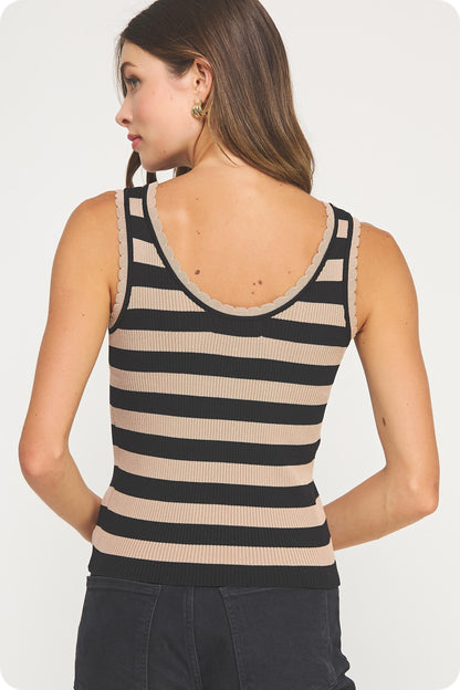 Tally scalloped tank top