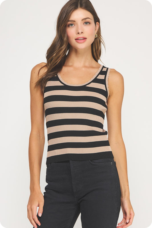 Tally scalloped tank top
