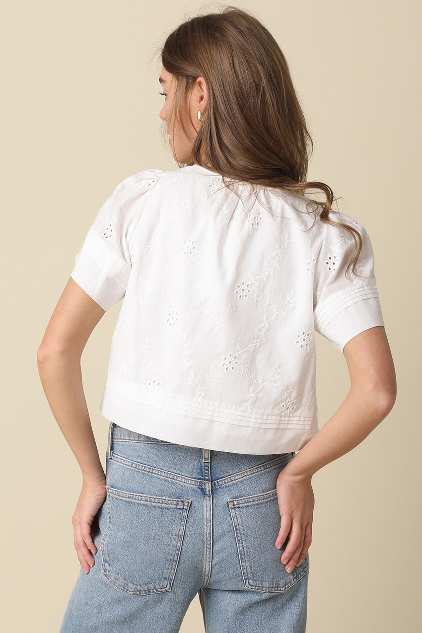 Elaine cropped top in white