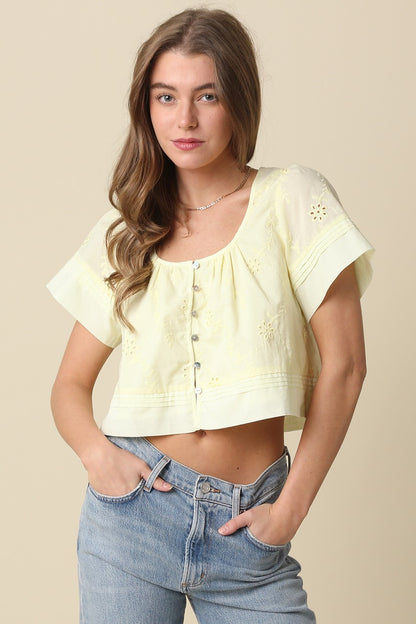Elaine cropped top in butter