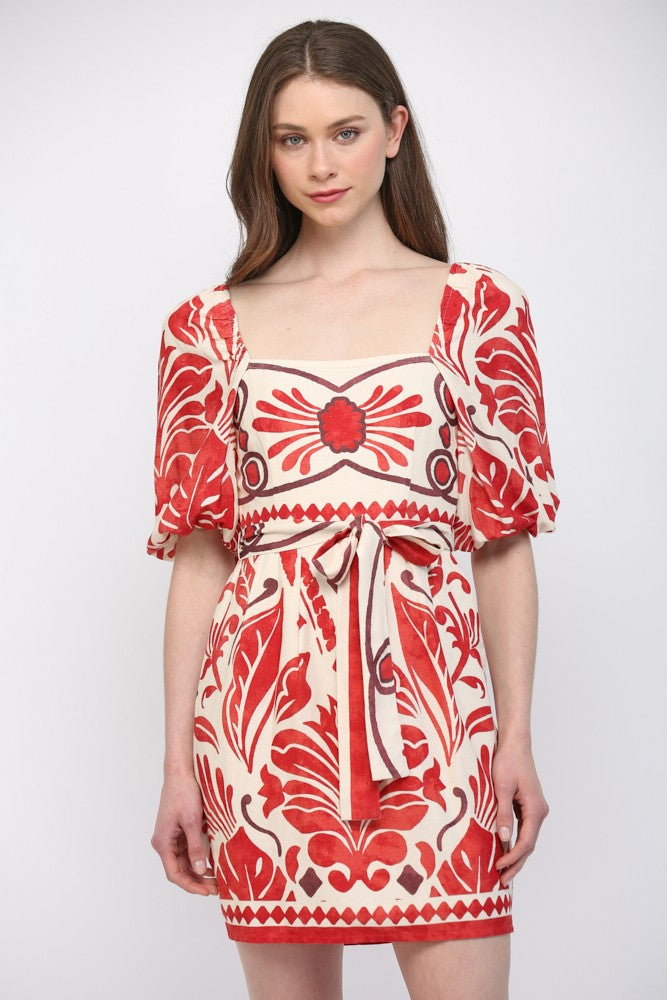 Monica tropical print dress