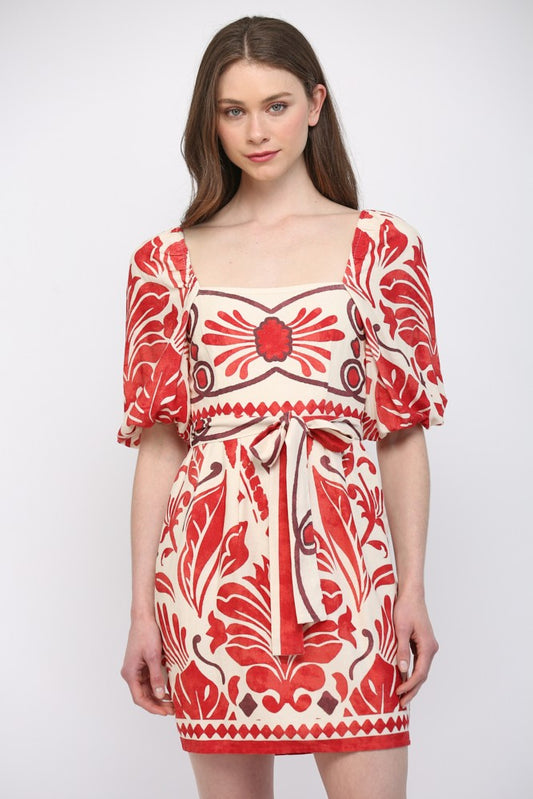 Monica tropical print dress