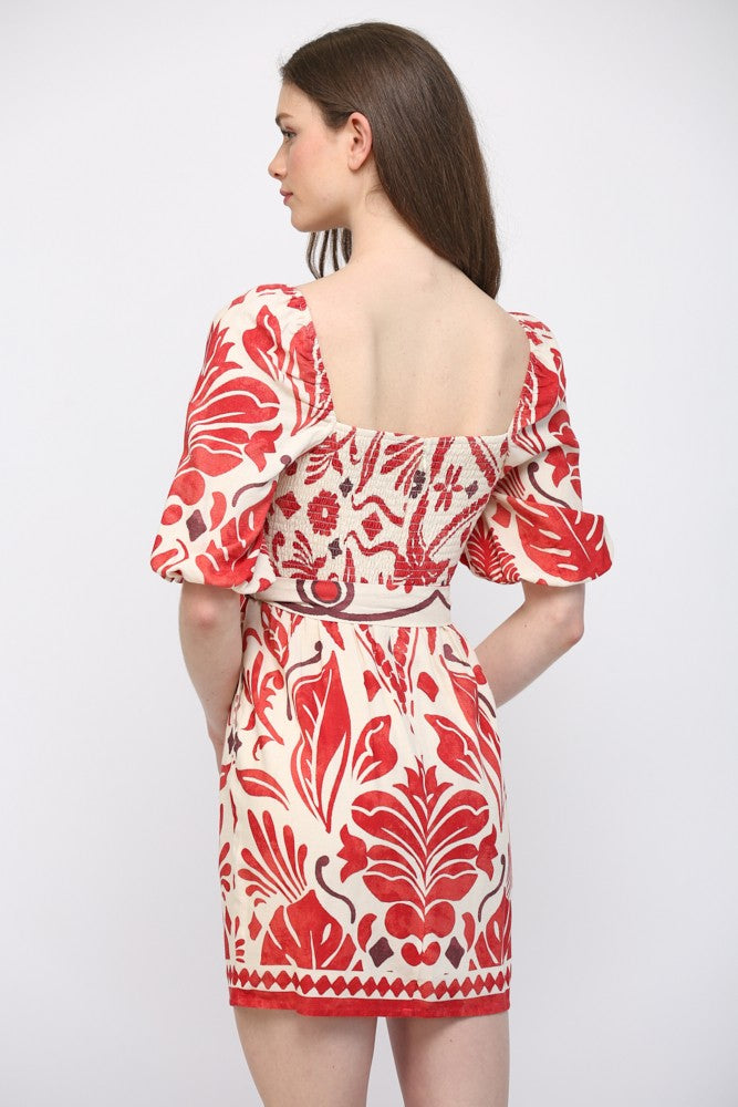 Monica tropical print dress