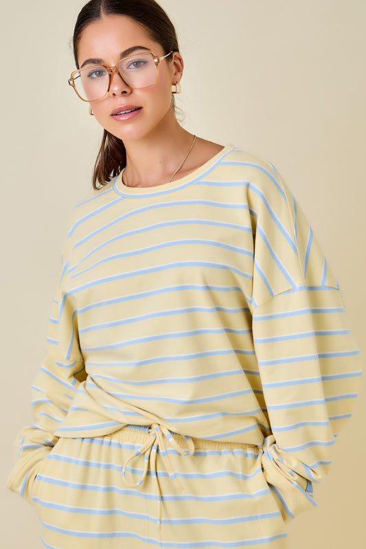 Burdee striped lounge set yellow