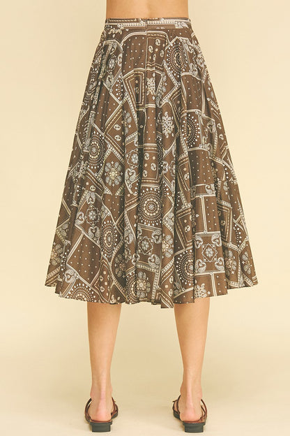 Cassidy bandana A-Line midi skirt