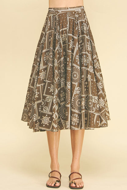 Cassidy bandana A-Line midi skirt
