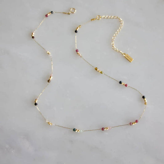 Round Gemstone Beaded Necklace