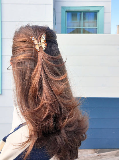 Hand-painted Mini Boho Monarch Claw Hair Clip | Eco-Friendly