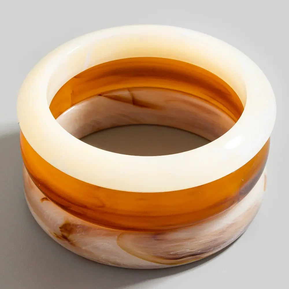 Marble resin bangle set of 3