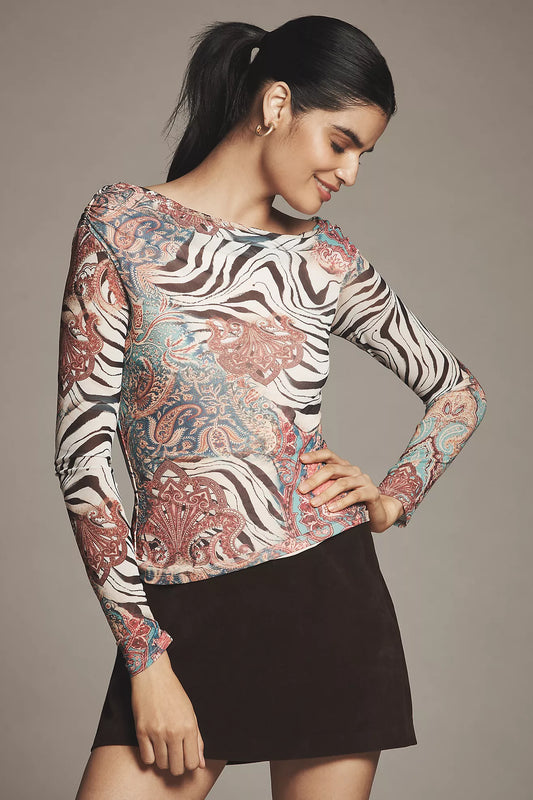 AFRM Barry top in gilded paisley