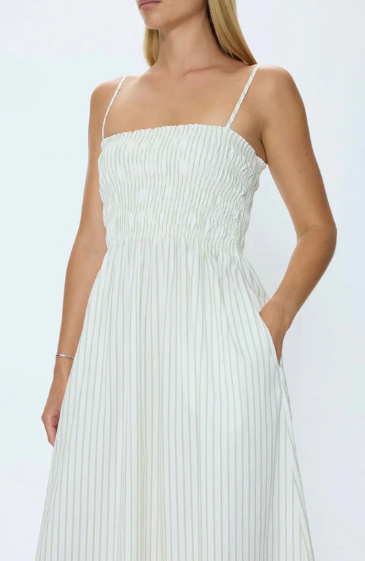 Pistola Bianca Dress in egret stripe