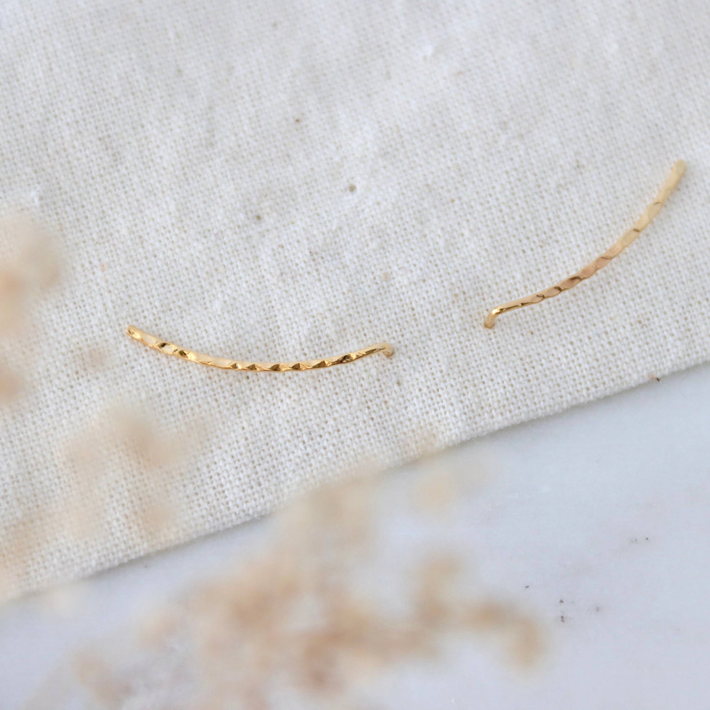 Hammered Gold Climber Earrings