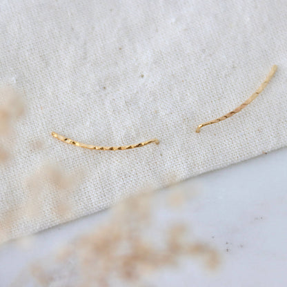Hammered Gold Climber Earrings