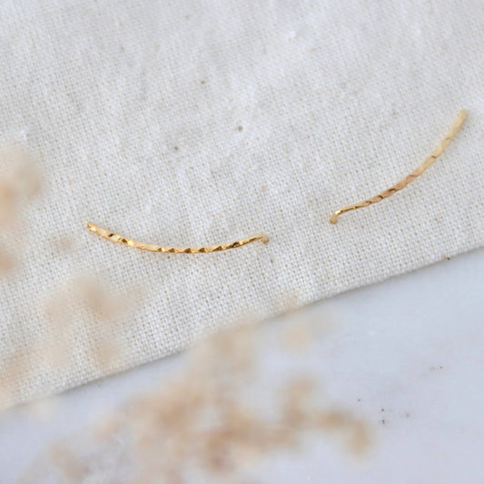 Hammered Gold Climber Earrings