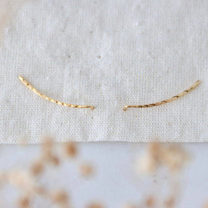 Hammered Gold Climber Earrings