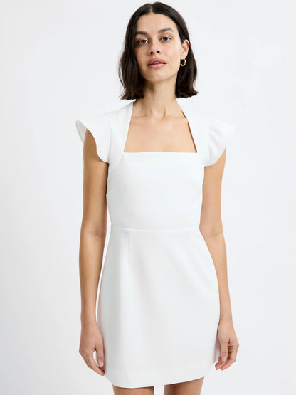 French Connection Whisper square neck flutter sleeve dress