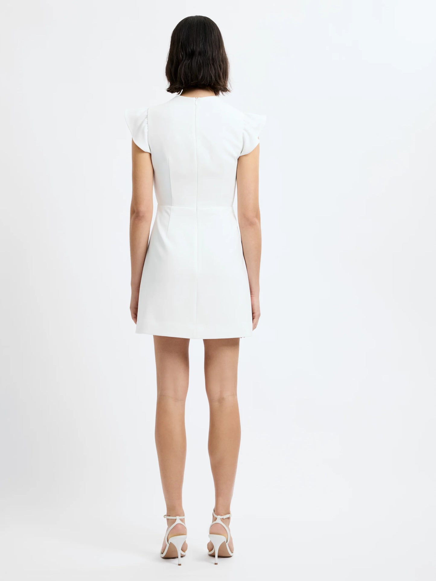 French Connection Whisper square neck flutter sleeve dress