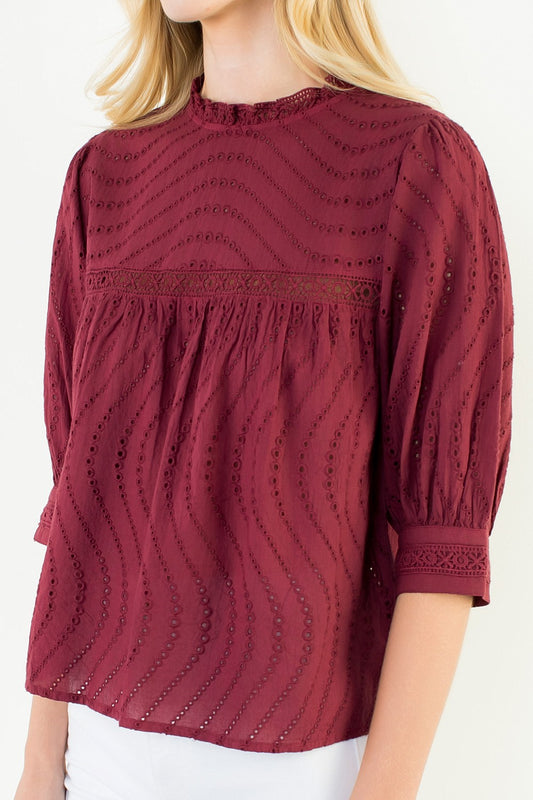 THML Sharla flowy top in maroon