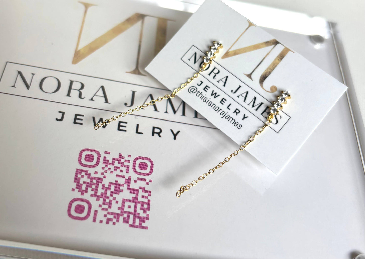 Nora James Drip Stud Chain Earrings