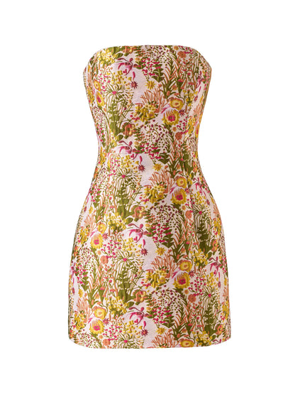 Virgie jacquard floral mini dress